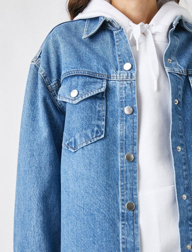 Veste surchemise en jean indigo délavé - Usolo Outfitters-KOTON