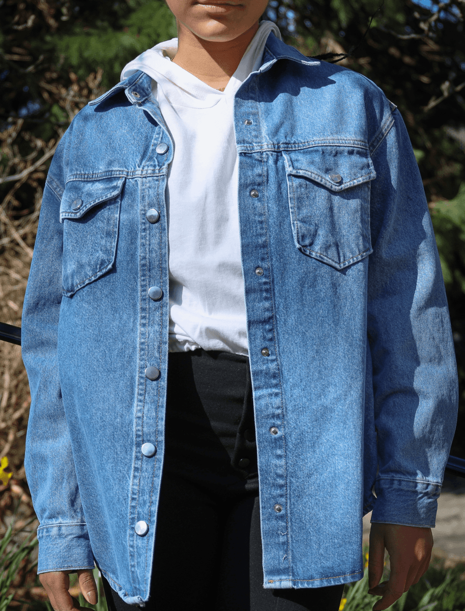 Denim Overshirt Jacket in Washed Indigo - Usolo Outfitters-KOTON