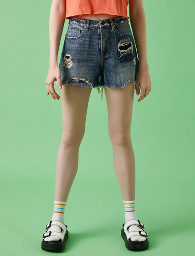 Short en jean délavé moyen - Usolo Outfitters-KOTON