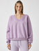 Double V Neck Oversize Sweatshirt in Lilac - Usolo Outfitters-KOTON