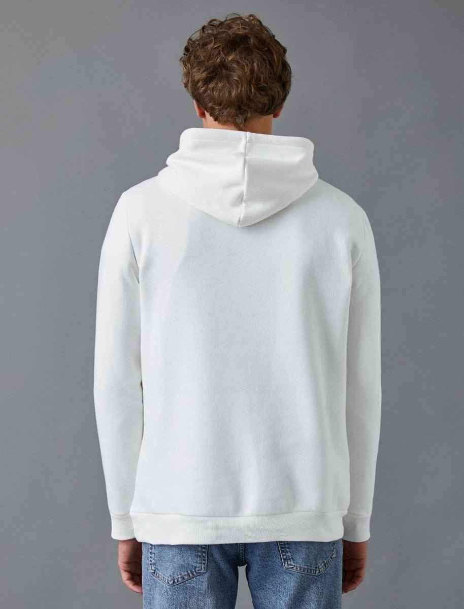 Embossed Graphic Hoodie in White - Usolo Outfitters-KOTON