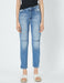 Eve Slim Destructed Jeans en bleu délavé - Usolo Outfitters-KOTON