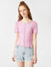Exposed Seam Crop T-shirt in Pink - Usolo Outfitters-KOTON