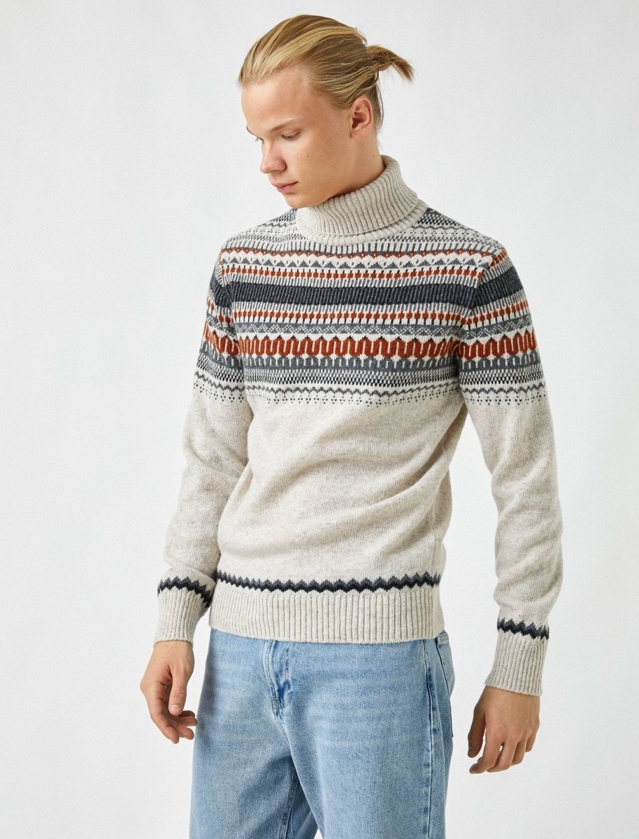 Fair Island Turtle Neck Sweater in Sand - Usolo Outfitters-KOTON