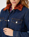 Faux Fur Lined Trucker Jacket in Dark Indigo - Usolo Outfitters-KOTON