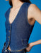 Fitted Denim Vest in Dark Wash - Usolo Outfitters-KOTON