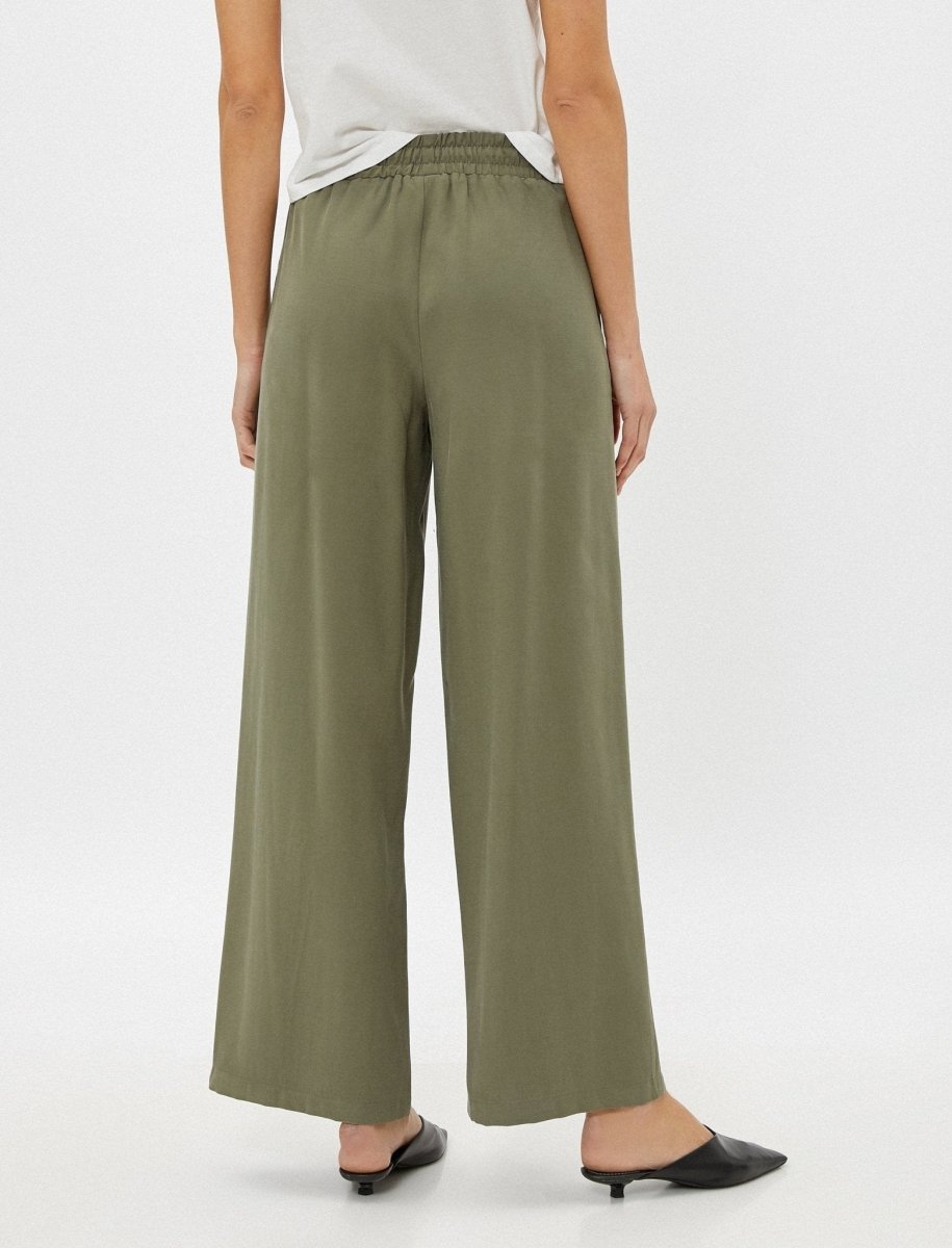 Flared Pull On Pants in Olive - Usolo Outfitters-KOTON