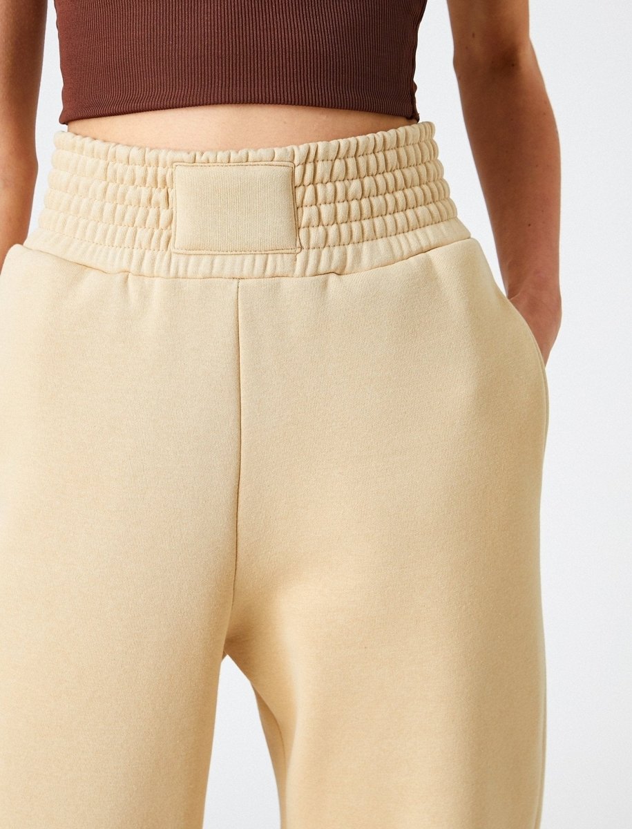 Flat Front High Waist Sweatpants in Beige - Usolo Outfitters-KOTON