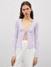 Front Tie Cardi in Lilac - Usolo Outfitters-KOTON