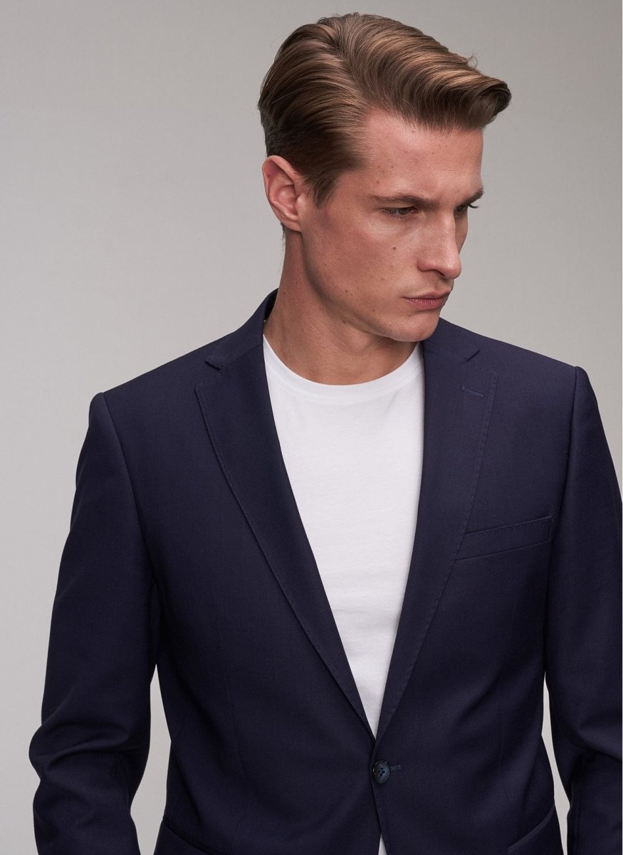 Fully-lined Item Blazer in Navy - Usolo Outfitters-PEOPLE BY FABRIKA