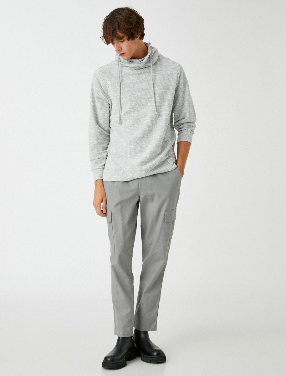 Funnel Neck Sweatshirt in Grey - Usolo Outfitters-KOTON