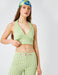 Gingham Tied Backless Halter Top in Green - Usolo Outfitters-KOTON