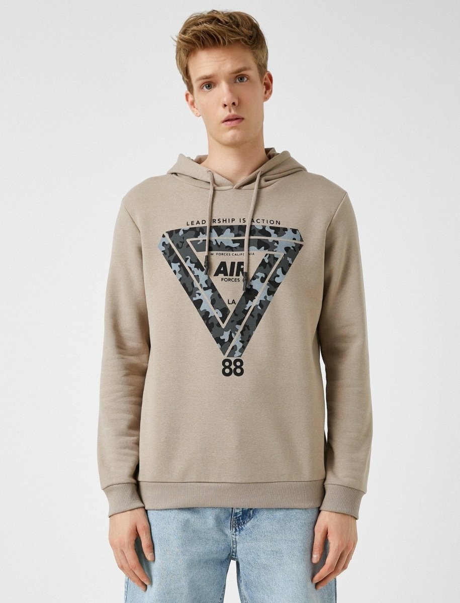 Graphic Hoodie in Mink - Usolo Outfitters-KOTON