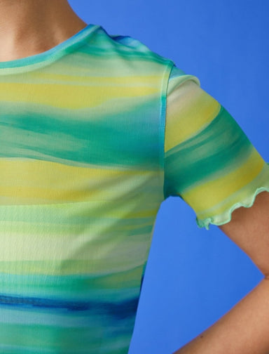 T-shirt en maille imprimé graphique en vert - Usolo Outfitters-KOTON