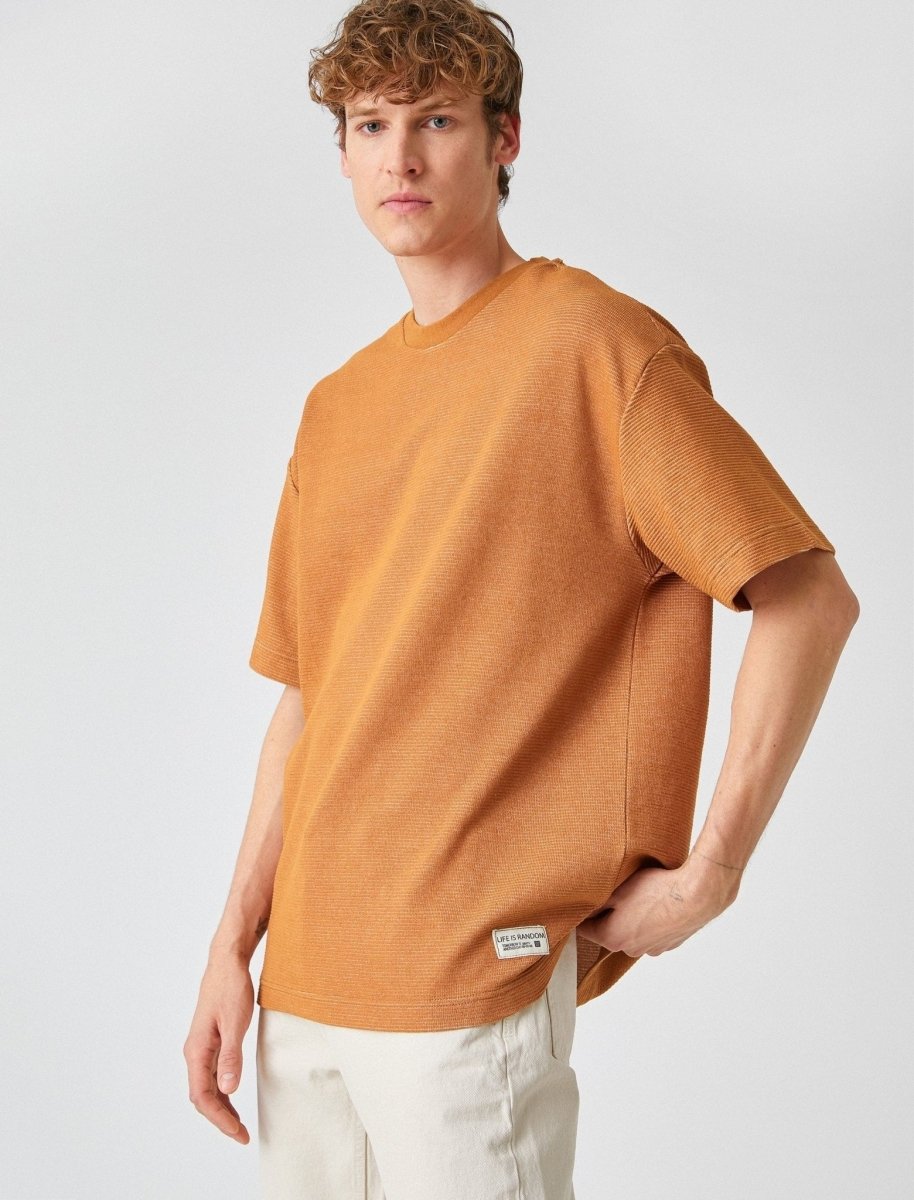 Heavy Relaxed Short Sleeve T-Shirt in Orange - Usolo Outfitters-KOTON