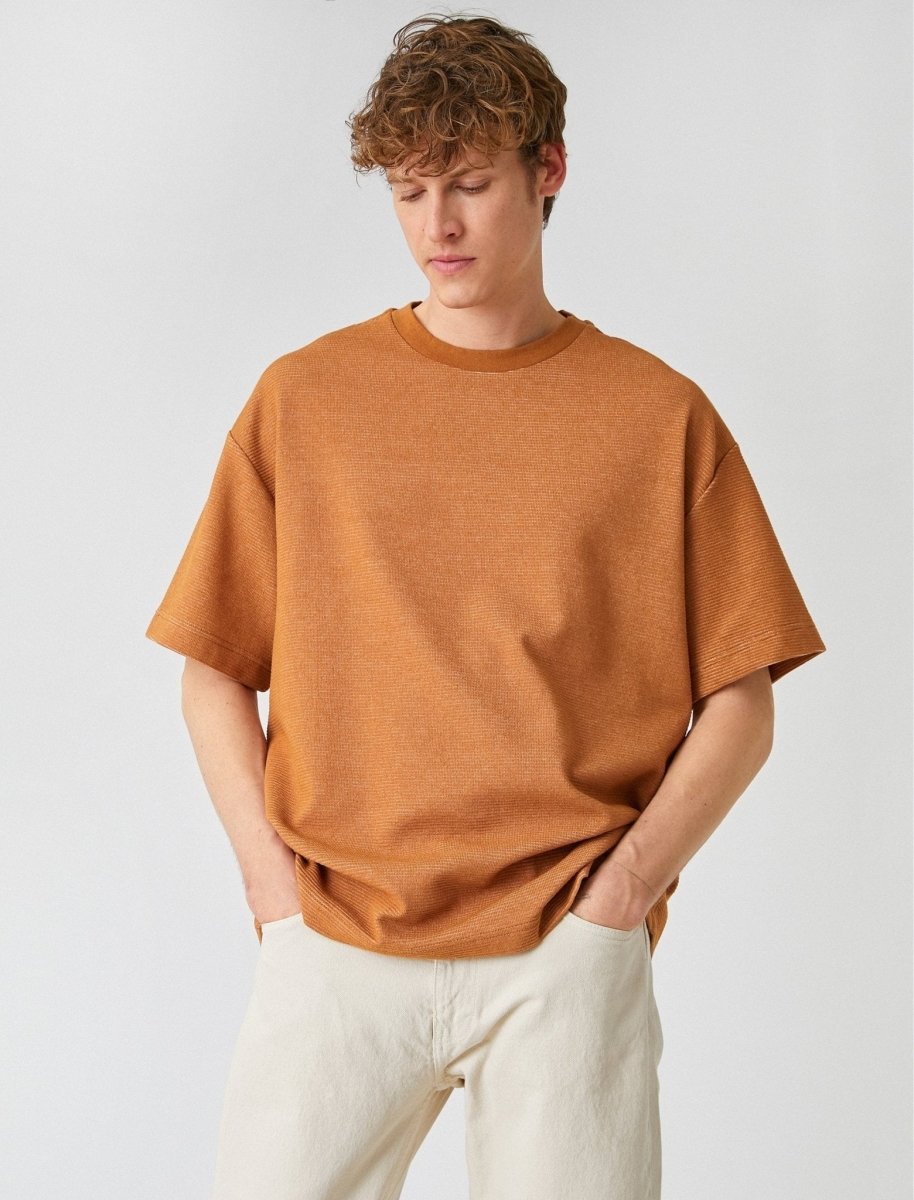 T-shirt à manches courtes décontracté lourd en orange - Usolo Outfitters-KOTON