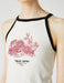 High Neck Graphic Tank Top in White - Usolo Outfitters-KOTON