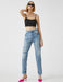 High Rise Mom Jeans in Destructed Light Wash - Usolo Outfitters-KOTON