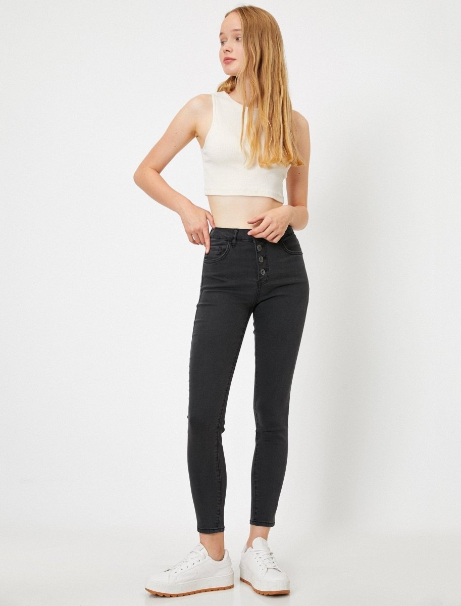 High-Rise Skinny in Charcoal - Usolo Outfitters-KOTON
