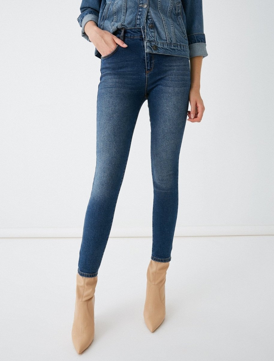 High Rise Skinny Jeans in Dark Indigo - Usolo Outfitters-KOTON