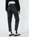 High Waist Paperbag Jeans in Black - Usolo Outfitters-KOTON