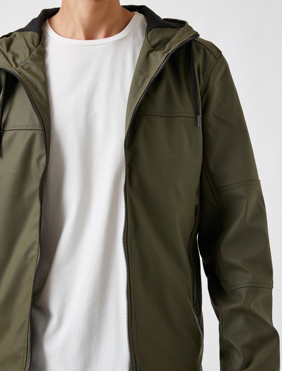 Hooded Vegan Jacket in Olive - Usolo Outfitters-KOTON