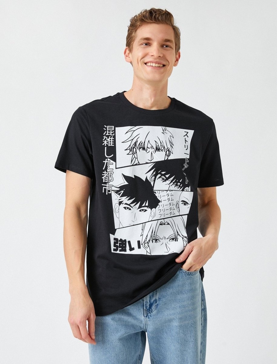 Plus Size Anime Graphic Printed T-Shirt | boohooMAN USA