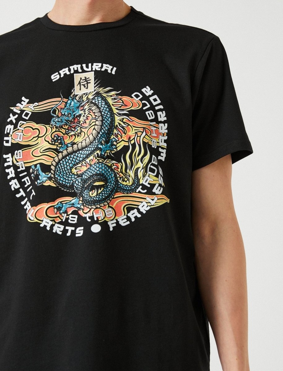 Japanese Dragon Graphic T-shirt in Black - Usolo Outfitters-KOTON
