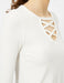 Lace Front Tshirt in Cream - Usolo Outfitters-KOTON