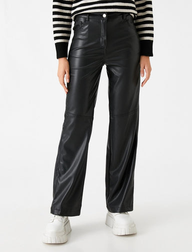 Pantalon droit en cuir - Usolo Outfitters-KOTON