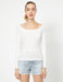 Long Sleeve Scoop Neck Tshirt in White - Usolo Outfitters-KOTON
