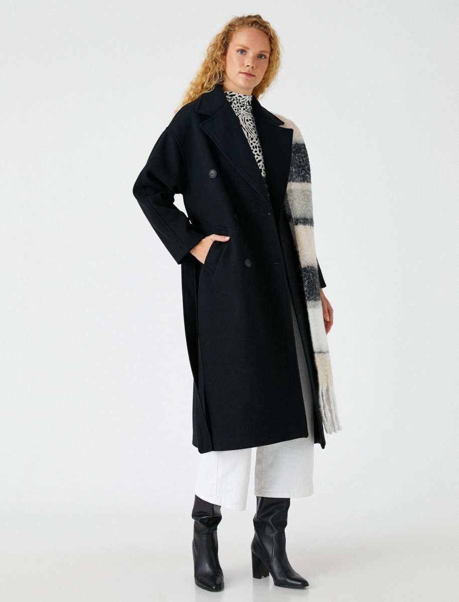 Long manteau d'hiver en noir - Usolo Outfitters-KOTON