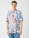 Marble Print Oversize T-Shirt in Blue - Usolo Outfitters-KOTON