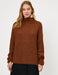 Mock Neck Chunky Sweater in Dark Brown - Usolo Outfitters-KOTON