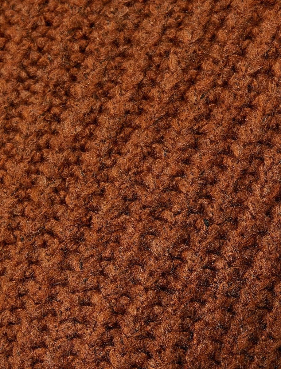 Mock Neck Chunky Sweater in Dark Brown - Usolo Outfitters-KOTON