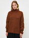 Mock Neck Chunky Sweater in Dark Brown - Usolo Outfitters-KOTON