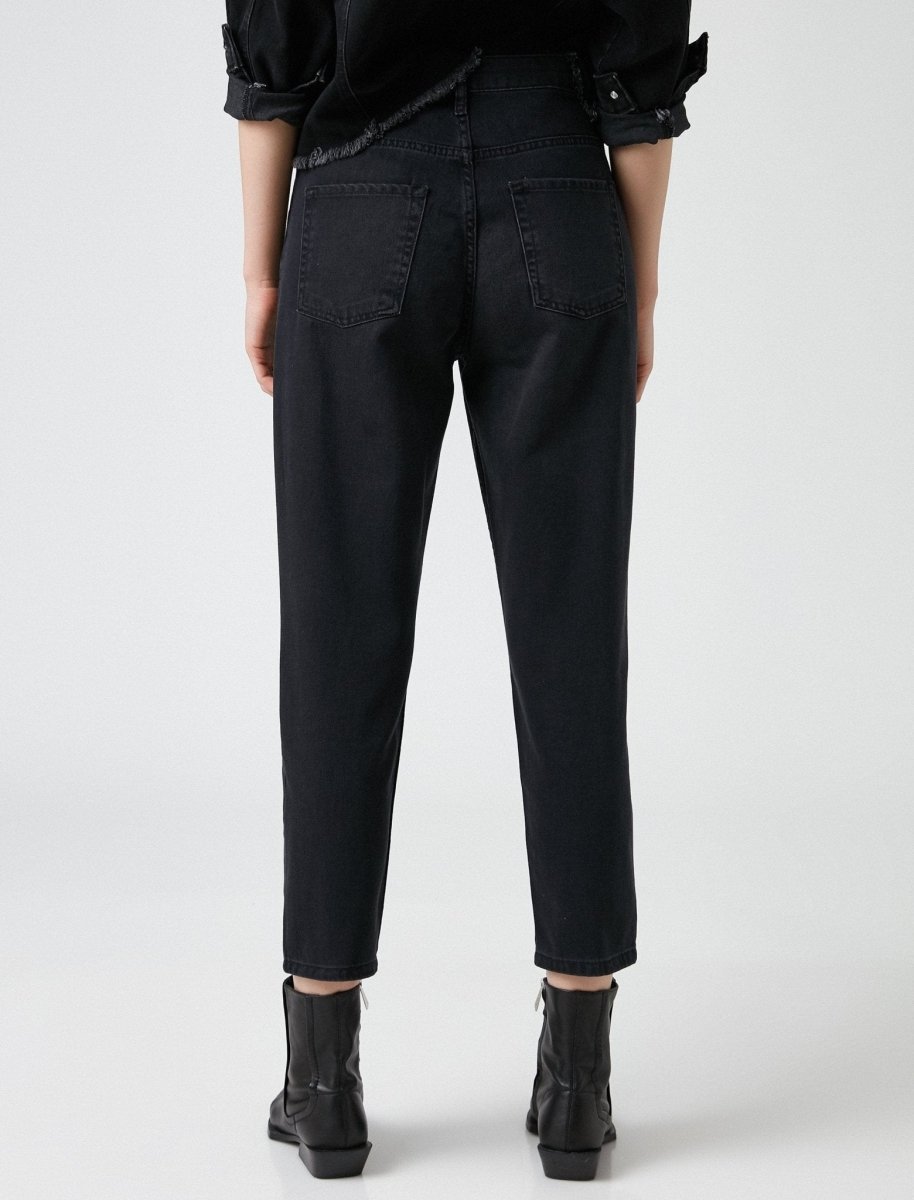 Mom Jean Pants in Black - Usolo Outfitters-KOTON