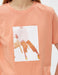 Mystery Woman Portrait Tshirt in Apricot - Usolo Outfitters-KOTON