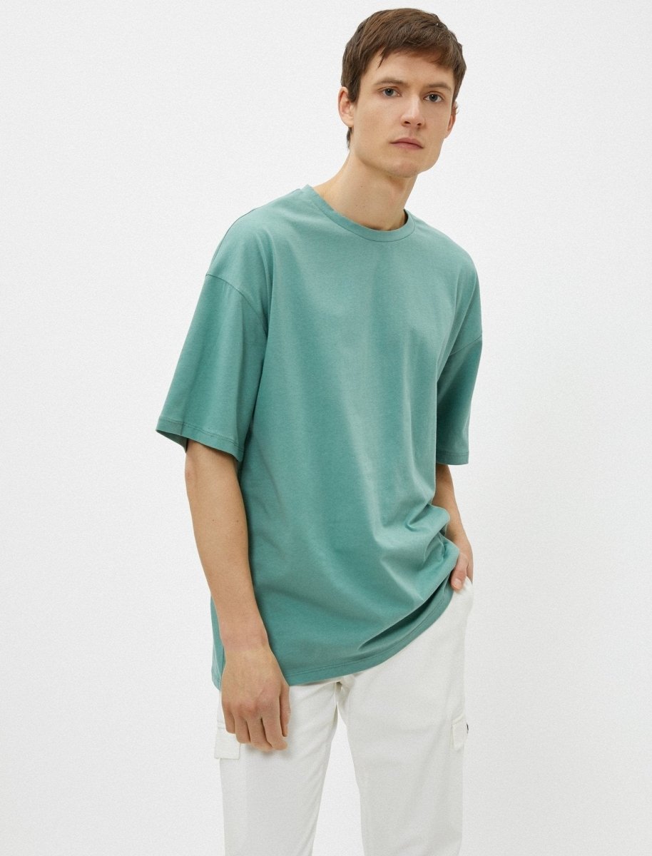 Oversize Basic Tshirt in Teal Green - Usolo Outfitters-KOTON
