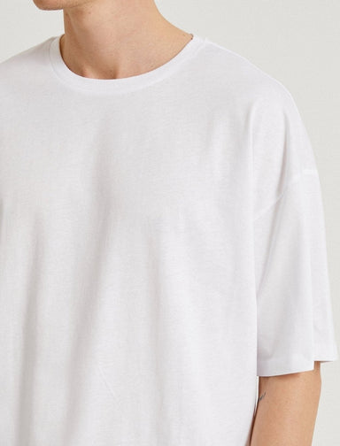 Tshirt basique oversize en blanc - Usolo Outfitters-KOTON