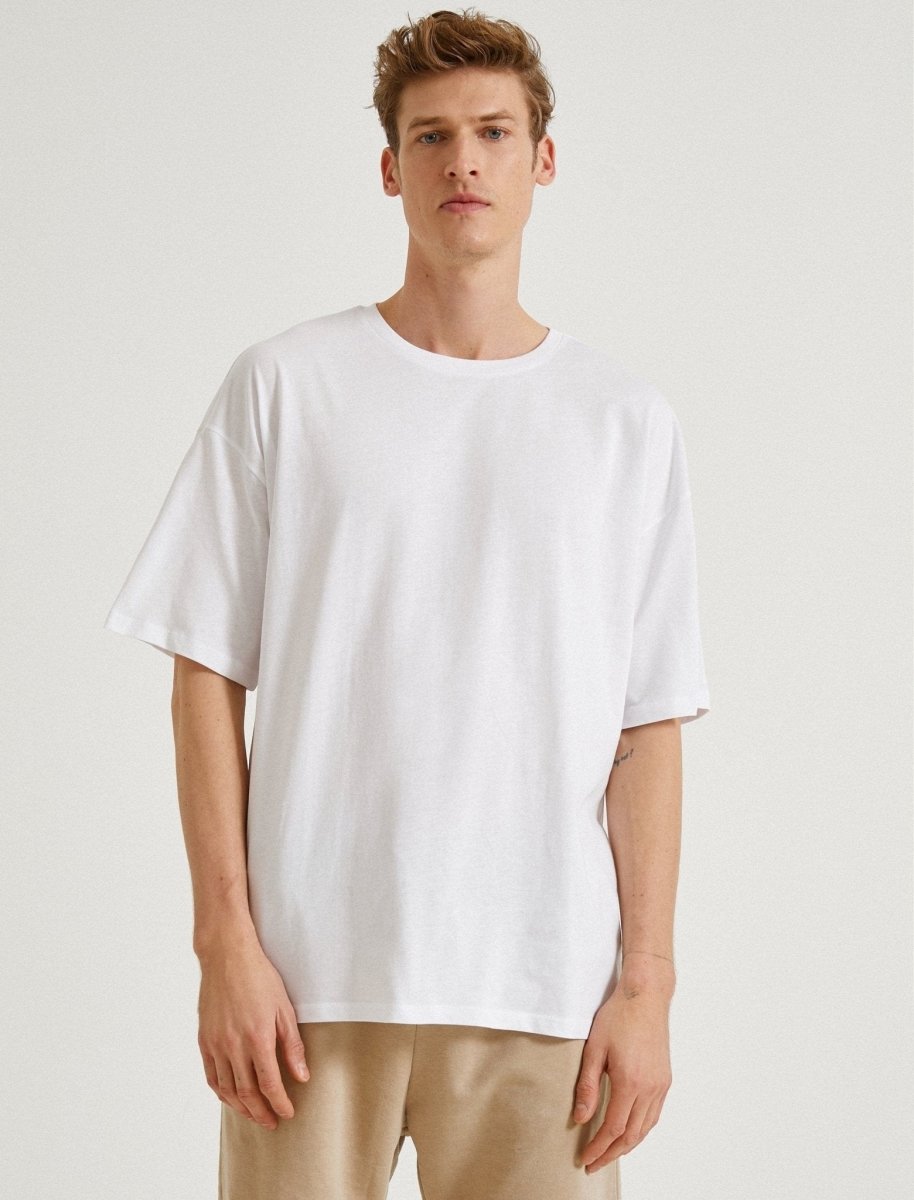 Oversize Basic Tshirt in White - Usolo Outfitters-KOTON