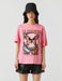 Oversize Butterfly Graphic T-shirt in Pink - Usolo Outfitters-KOTON