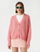 Oversize Crop Cardigan in Pink - Usolo Outfitters-KOTON
