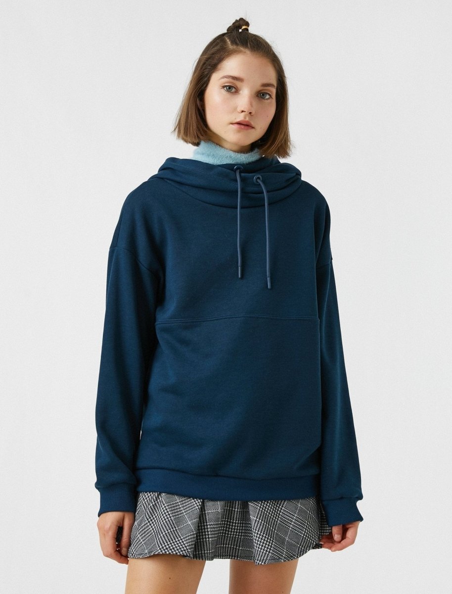 Oversize Hooded Sweatshirt in Green - Usolo Outfitters-KOTON