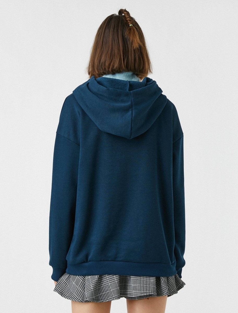 Oversize Hooded Sweatshirt in Green - Usolo Outfitters-KOTON