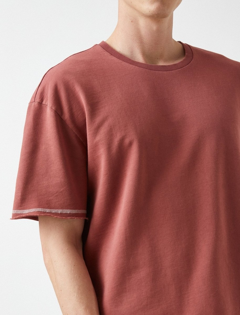 Oversize Overdye T-Shirt in Clay - Usolo Outfitters-KOTON