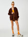 Oversized Zip Up Hoodie in Brown - Usolo Outfitters-KOTON