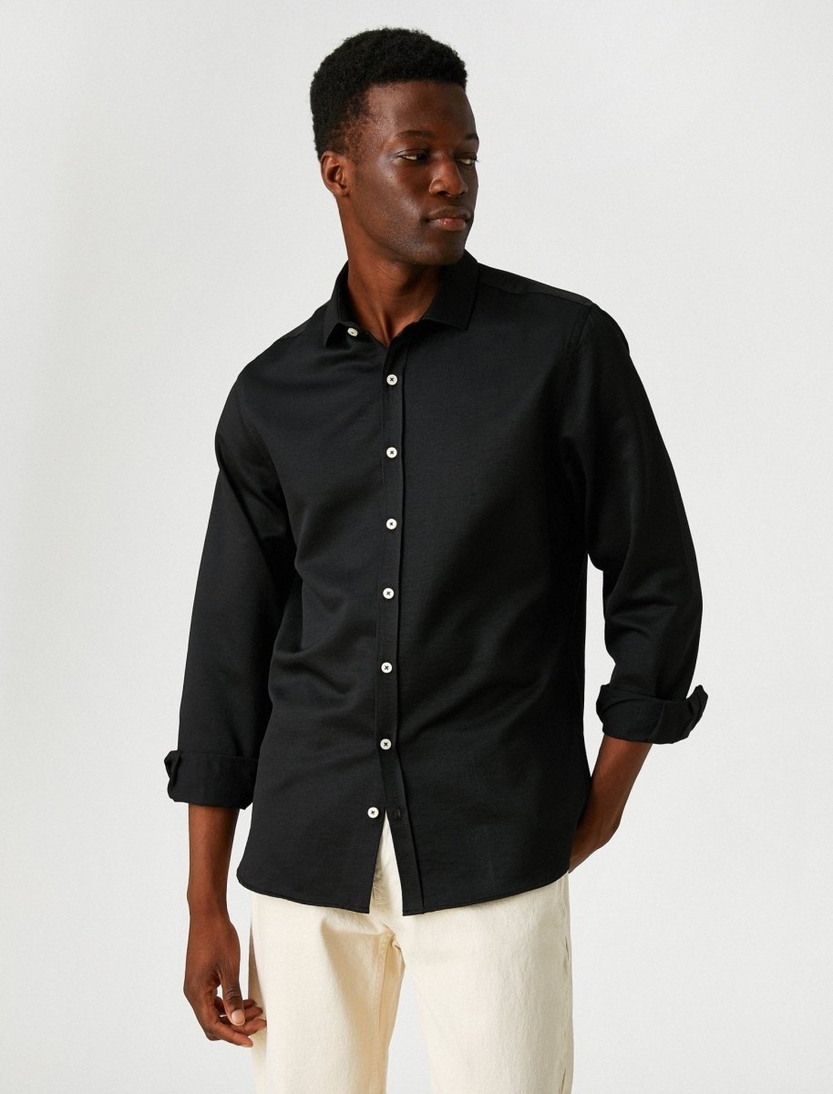 Oxford Dress Shirt in Black - Usolo Outfitters Oxford Dress Shirt in Black - Usolo Outfitters
