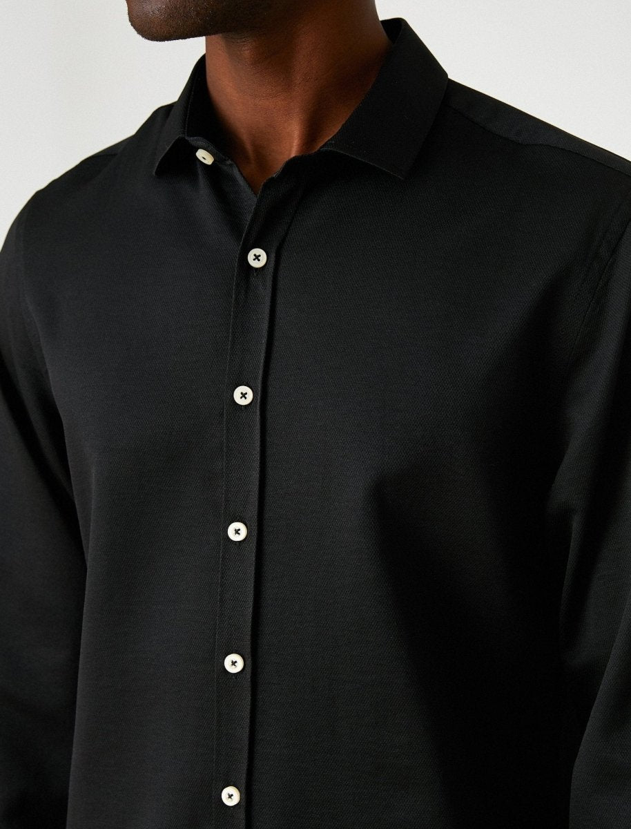 Oxford Dress Shirt in Black - Usolo Outfitters Oxford Dress Shirt in Black - Usolo Outfitters