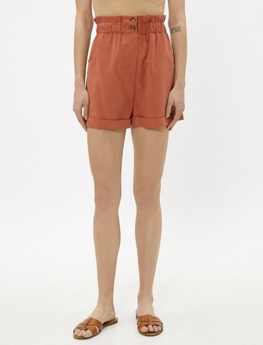 Paperbag Shorts in Coral - Usolo Outfitters-KOTON